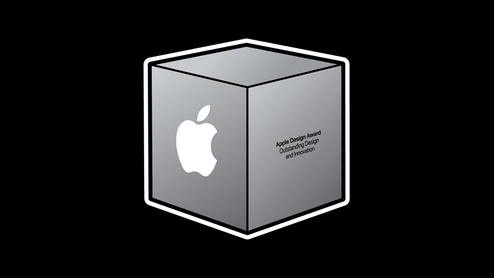 An image of the Apple Design Award trophy. 