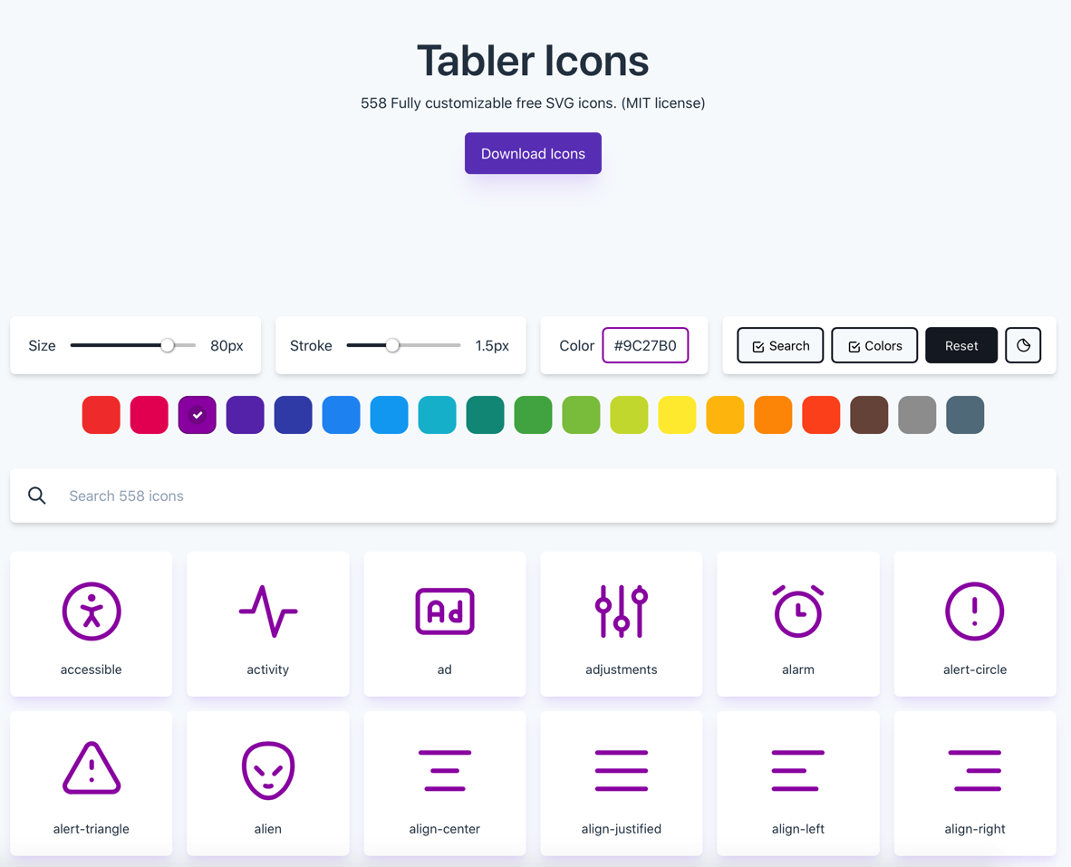 table-icons