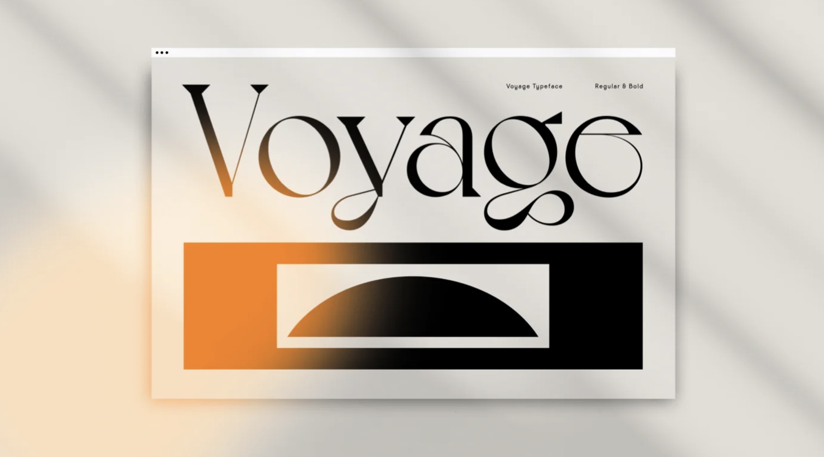 Web浏览器，其具有通过VJ Type弯曲的Voyage字体